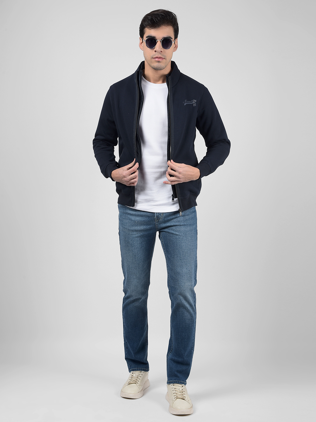 Numero Uno Men Solid Dark Blue Jeans